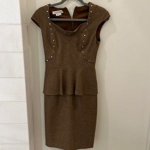 Tan dress with gold details